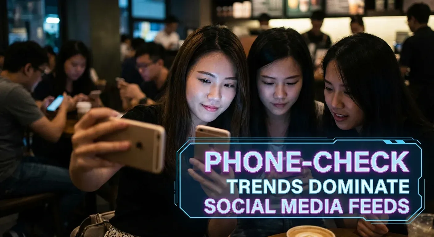 Phone-check trends dominate social media feeds